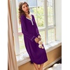 Ekouaer Long Sleeve Nightgowns for Women Button Front Long Night Gowns(Purple)