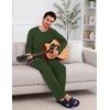 Ekouaer Mens Pajamas Set Soft Long Sleeve Pjs Top and Pants Loungewear Sets(Army Green)
