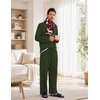Ekouaer Mens Pajamas Set Soft Long Sleeve Pjs Top and Pants Loungewear Sets(Army Green)