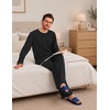 Ekouaer Mens Pajamas Set Soft Long Sleeve Pjs Top and Pants Loungewear Sets(Black)