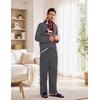 Ekouaer Mens Pajamas Set Soft Long Sleeve Pjs Top and Pants Loungewear Sets(Flower Grey)