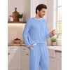 Ekouaer Mens Pajamas Set Soft Long Sleeve Pjs Top and Pants Loungewear Sets(Light Blue)