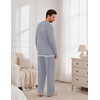 Ekouaer Mens Pajamas Set Soft Long Sleeve Pjs Top and Pants Loungewear Sets(Light Grey)