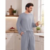 Ekouaer Mens Pajamas Set Soft Long Sleeve Pjs Top and Pants Loungewear Sets(Light Grey)