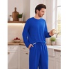 Ekouaer Mens Pajamas Set Soft Long Sleeve Pjs Top and Pants Loungewear Sets(Royal Blue)