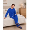 Ekouaer Mens Pajamas Set Soft Long Sleeve Pjs Top and Pants Loungewear Sets(Royal Blue)