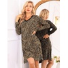 Ekouaer Nightgowns for Women Long Sleeve Sleep Shirt Sexy Lace Night Shirt(Leopard)