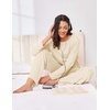 Ekouaer Pajama Set Womens Soft Pjs 2 Piece Long Sleeve Lounge Sets(Beige)