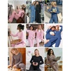 Ekouaer Pajama Set Womens Soft Pjs 2 Piece Long Sleeve Lounge Sets(Grey-blue)