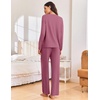 Ekouaer Pajama Set Womens Soft Pjs 2 Piece Long Sleeve Lounge Sets(Puce)
