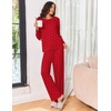 Ekouaer Pajama Set Womens Soft Pjs 2 Piece Long Sleeve Lounge Sets(Red Heart)