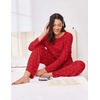 Ekouaer Pajama Set Womens Soft Pjs 2 Piece Long Sleeve Lounge Sets(Red Heart)