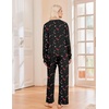 Ekouaer Pajama Sets Women 2 Piece Long Sleeve Sleepwear Cozy Pjs Loungewear(Christmas Black Candy)