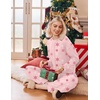 Ekouaer Pajama Sets Women 2 Piece Long Sleeve Sleepwear Cozy Pjs Loungewear(Christmas Pink Snowflake)