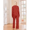 Ekouaer Pajama Sets Women 2 Piece Long Sleeve Sleepwear Cozy Pjs Loungewear(Red Bow Knot)