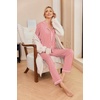 Ekouaer Pajamas Womens Long Sleeve Sleepwear Button Down Loungewear Pjs Set(Striped Red)