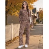 Ekouaer Pajamas for Women Set Long Sleeve 2 Piece Lounge Sets Fall Soft Pjs(Brown Leopard)