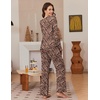 Ekouaer Pajamas for Women Set Long Sleeve 2 Piece Lounge Sets Fall Soft Pjs(Brown Leopard)