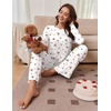 Ekouaer Pajamas for Women Set Long Sleeve 2 Piece Lounge Sets Fall Soft Pjs(Cherry)