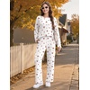 Ekouaer Pajamas for Women Set Long Sleeve 2 Piece Lounge Sets Fall Soft Pjs(Cherry)
