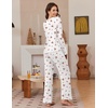 Ekouaer Pajamas for Women Set Long Sleeve 2 Piece Lounge Sets Fall Soft Pjs(Cherry)