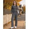 Ekouaer Pajamas for Women Set Long Sleeve 2 Piece Lounge Sets Fall Soft Pjs(Dark Grey)
