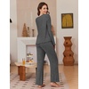 Ekouaer Pajamas for Women Set Long Sleeve 2 Piece Lounge Sets Fall Soft Pjs(Dark Grey)