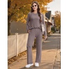 Ekouaer Pajamas for Women Set Long Sleeve 2 Piece Lounge Sets Fall Soft Pjs(Dark Khaki)