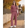 Ekouaer Pajamas for Women Set Long Sleeve 2 Piece Lounge Sets Fall Soft Pjs(Deep Red)