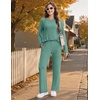 Ekouaer Pajamas for Women Set Long Sleeve 2 Piece Lounge Sets Fall Soft Pjs(Green)