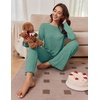 Ekouaer Pajamas for Women Set Long Sleeve 2 Piece Lounge Sets Fall Soft Pjs(Green)