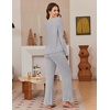 Ekouaer Pajamas for Women Set Long Sleeve 2 Piece Lounge Sets Fall Soft Pjs(Grey)