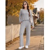 Ekouaer Pajamas for Women Set Long Sleeve 2 Piece Lounge Sets Fall Soft Pjs(Grey)