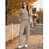 Ekouaer Pajamas for Women Set Long Sleeve 2 Piece Lounge Sets Fall Soft Pjs(Khaki)