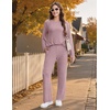 Ekouaer Pajamas for Women Set Long Sleeve 2 Piece Lounge Sets Fall Soft Pjs(Pink)