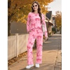 Ekouaer Pajamas for Women Set Long Sleeve 2 Piece Lounge Sets Fall Soft Pjs(Pink Bow)
