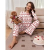 Ekouaer Pajamas for Women Set Long Sleeve 2 Piece Lounge Sets Fall Soft Pjs(Red Elk Chrismas)