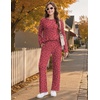Ekouaer Pajamas for Women Set Long Sleeve 2 Piece Lounge Sets Fall Soft Pjs(Red Leopard)
