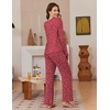 Ekouaer Pajamas for Women Set Long Sleeve 2 Piece Lounge Sets Fall Soft Pjs(Red Leopard)