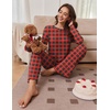 Ekouaer Pajamas for Women Set Long Sleeve 2 Piece Lounge Sets Fall Soft Pjs(Red Plaid)