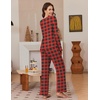 Ekouaer Pajamas for Women Set Long Sleeve 2 Piece Lounge Sets Fall Soft Pjs(Red Plaid)