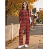 Ekouaer Pajamas for Women Set Long Sleeve 2 Piece Lounge Sets Fall Soft Pjs(Red Plaid)