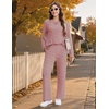 Ekouaer Pajamas for Women Set Long Sleeve 2 Piece Lounge Sets Fall Soft Pjs(Red and White Stripes)
