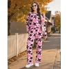 Ekouaer Pajamas for Women Set Long Sleeve 2 Piece Lounge Sets Fall Soft Pjs(Stars and Bows)