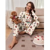 Ekouaer Pajamas for Women Set Long Sleeve 2 Piece Lounge Sets Fall Soft Pjs(Vintage Caroler Christmas)