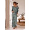 Ekouaer Pajamas for Women Set Soft 2 Piece Lounge Set Fall Outfits(Army)