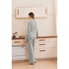 Ekouaer Pajamas for Women Set Soft 2 Piece Lounge Set Fall Outfits(Grey Stripe)