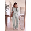 Ekouaer Pajamas for Women Set Soft 2 Piece Lounge Set Fall Outfits(Grey Stripe)