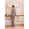 Ekouaer Pajamas for Women Set Soft 2 Piece Lounge Set Fall Outfits(Leopard + Bow)