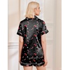 Ekouaer Womens Christmas Pajamas Silk Satin Sleepwear Holiday Matching Pjs(Christmas Black Candy)